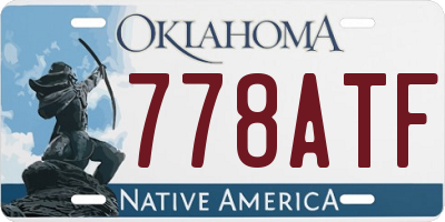 OK license plate 778ATF
