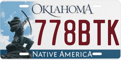 OK license plate 778BTK