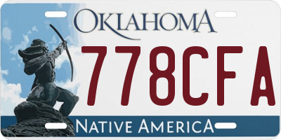 OK license plate 778CFA