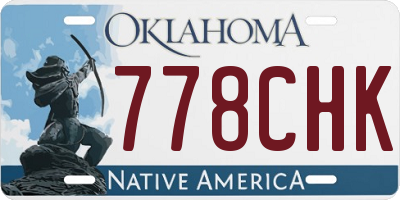 OK license plate 778CHK
