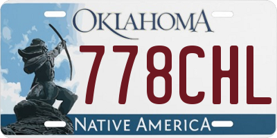 OK license plate 778CHL
