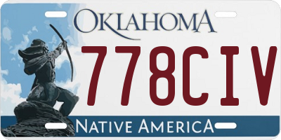 OK license plate 778CIV
