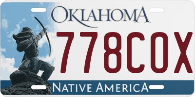 OK license plate 778COX