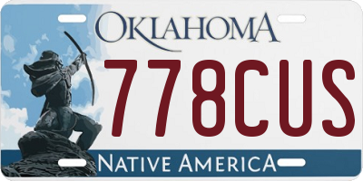 OK license plate 778CUS