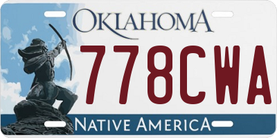 OK license plate 778CWA