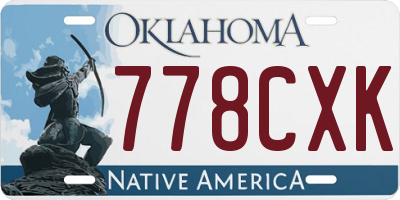OK license plate 778CXK