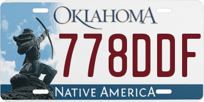 OK license plate 778DDF