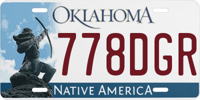 OK license plate 778DGR