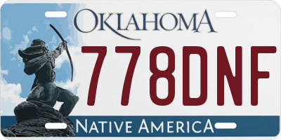 OK license plate 778DNF