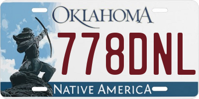 OK license plate 778DNL