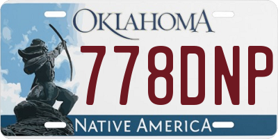 OK license plate 778DNP