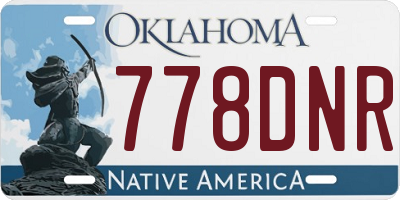 OK license plate 778DNR