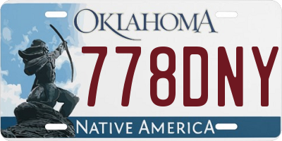 OK license plate 778DNY