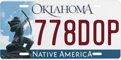 OK license plate 778DOP