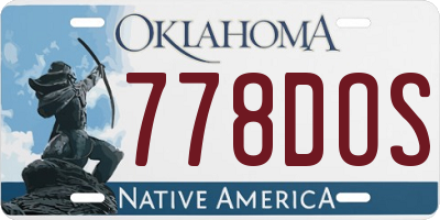 OK license plate 778DOS