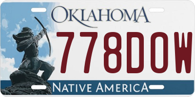 OK license plate 778DOW
