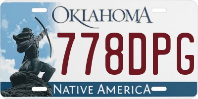 OK license plate 778DPG