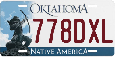 OK license plate 778DXL