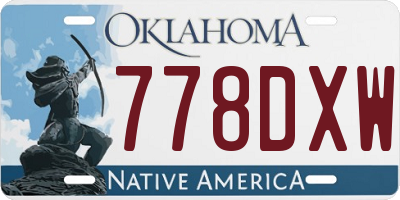 OK license plate 778DXW
