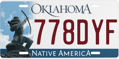 OK license plate 778DYF
