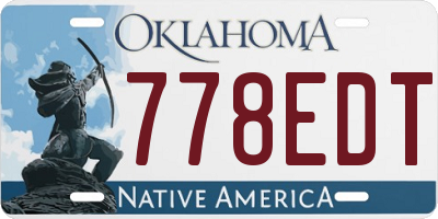 OK license plate 778EDT