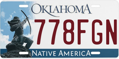 OK license plate 778FGN