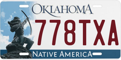 OK license plate 778TXA