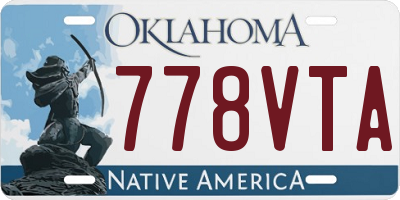 OK license plate 778VTA