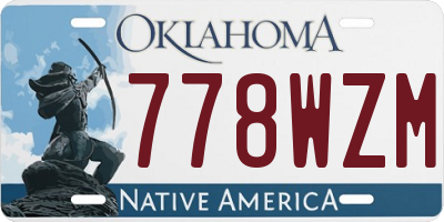 OK license plate 778WZM
