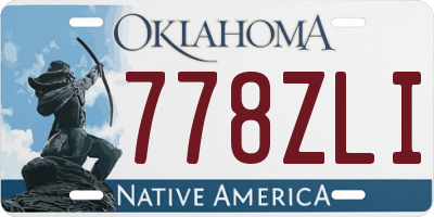 OK license plate 778ZLI