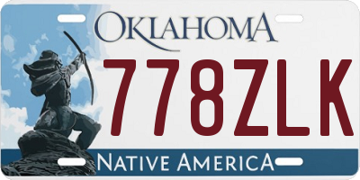 OK license plate 778ZLK