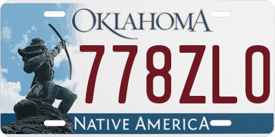 OK license plate 778ZLO
