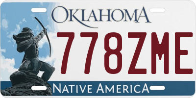 OK license plate 778ZME