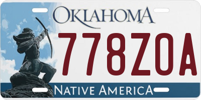 OK license plate 778ZOA