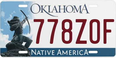 OK license plate 778ZOF