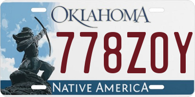 OK license plate 778ZOY