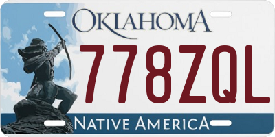 OK license plate 778ZQL