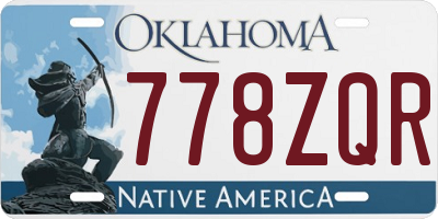 OK license plate 778ZQR