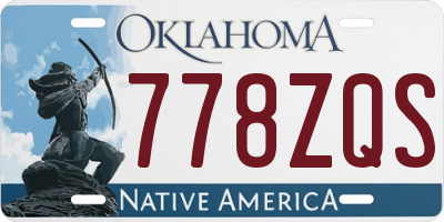 OK license plate 778ZQS