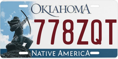 OK license plate 778ZQT