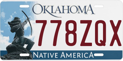 OK license plate 778ZQX