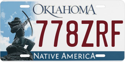 OK license plate 778ZRF