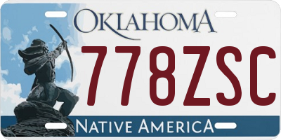 OK license plate 778ZSC