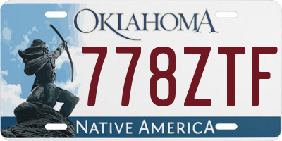 OK license plate 778ZTF