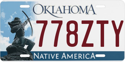 OK license plate 778ZTY