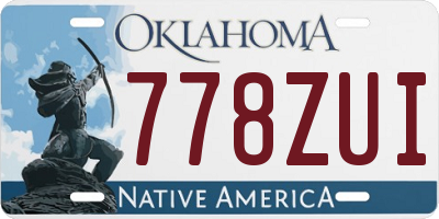 OK license plate 778ZUI