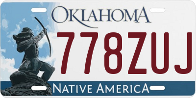 OK license plate 778ZUJ