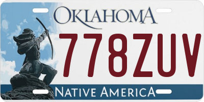 OK license plate 778ZUV