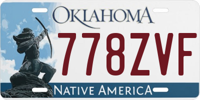 OK license plate 778ZVF