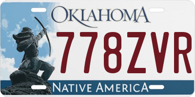 OK license plate 778ZVR